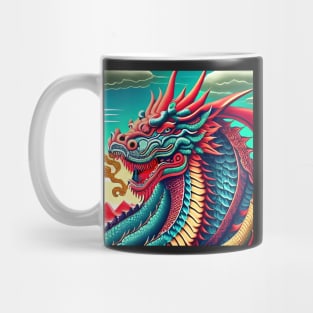 Dragon Chinese Gift Sky Surreal Surrealistic Surrealism Mug